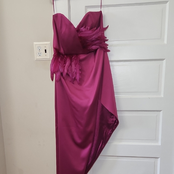 Fashion Nova Asymmetrical Dress in Fuchsia - Picture 1 of 7